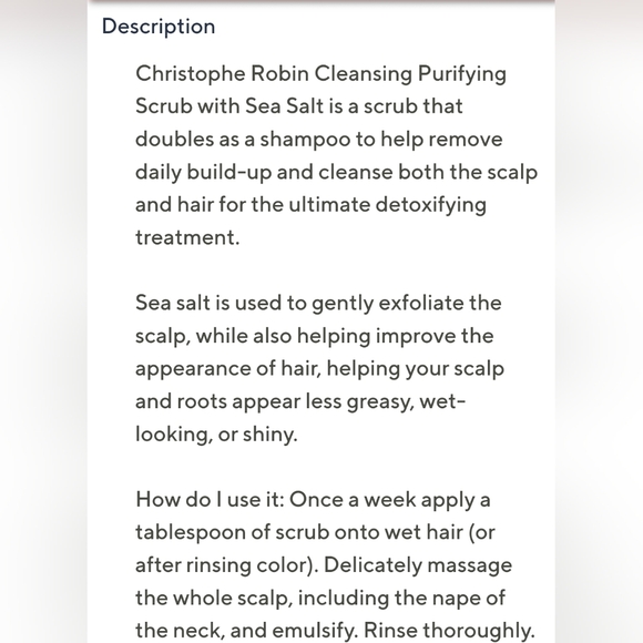 Christophe Robin Cleansing Purifying Scrub(for hair) - Picture 3 of 6